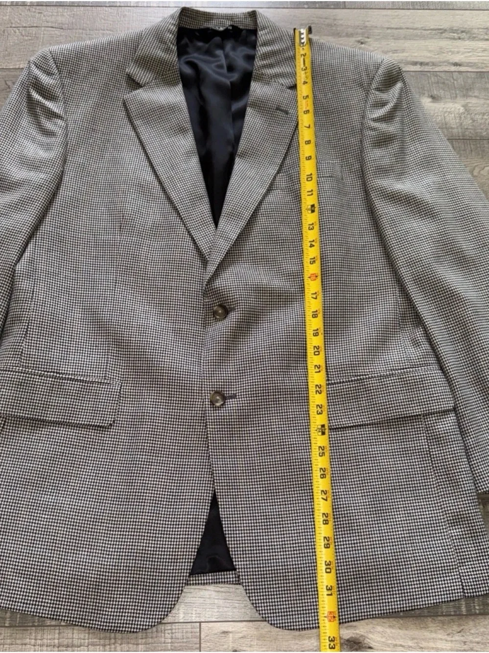 Jos A Bank Men's Black & White Houndstooth Blazer - Classic Tailored Jacket 44R